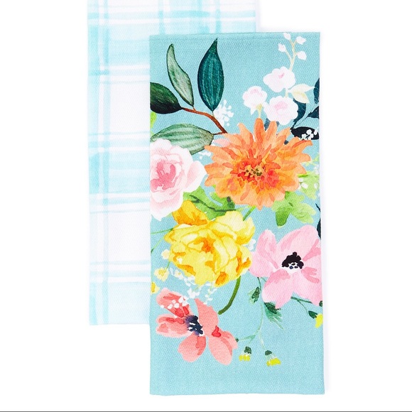 HOST PICK 🌸 Floral & Plaid 2-pc Kitchen Towel Set - Picture 2 of 6